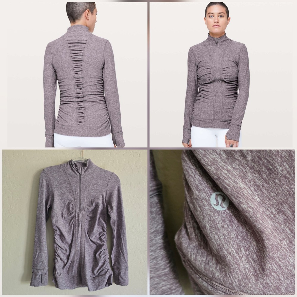 Lululemon Cypress Kiss 1/2 Zip Top Size 8 Heathered Lunar Rock